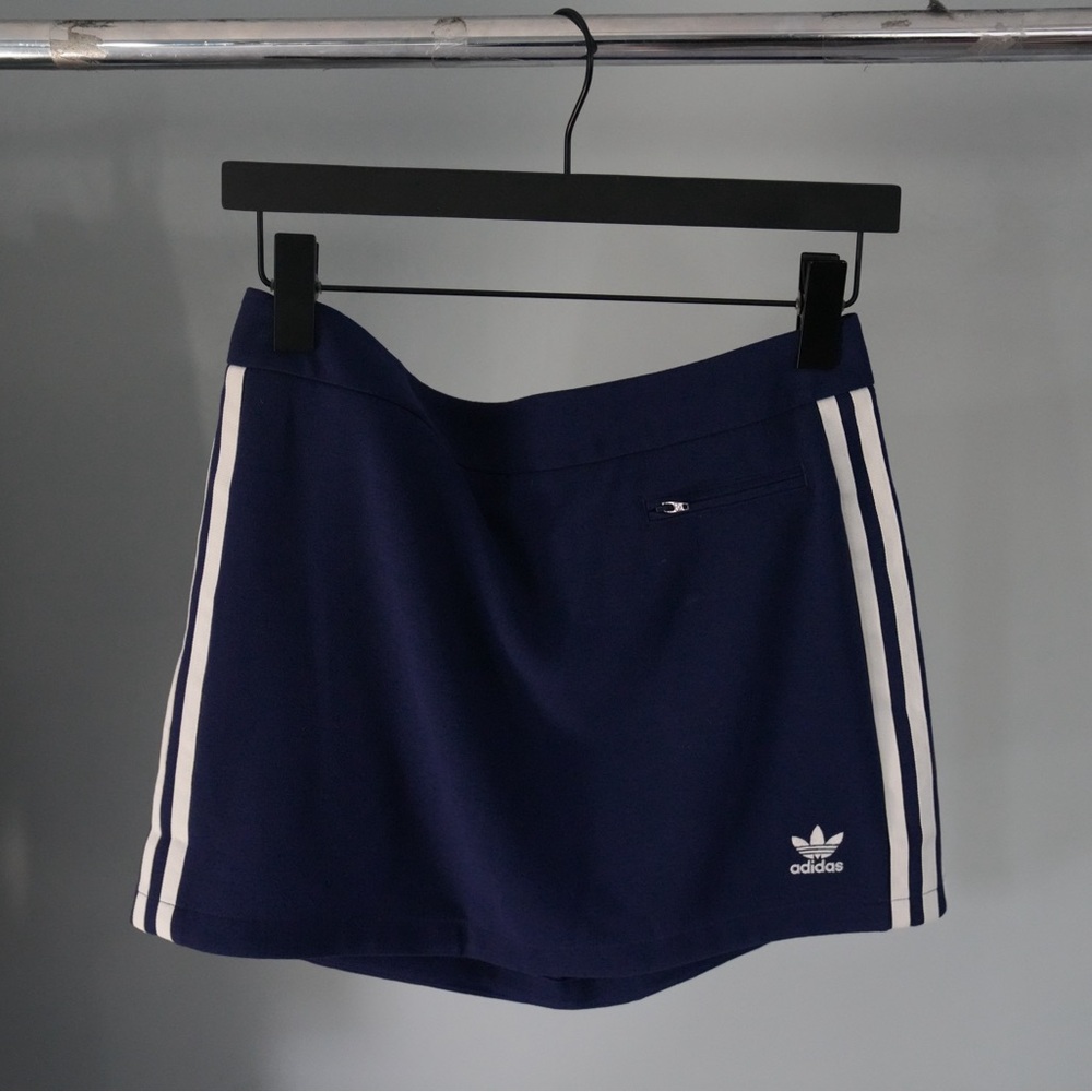 Adidas Women's Blue Skort with White Stripes